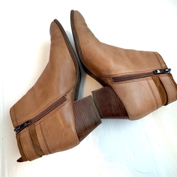 Franco Sarto Garda tan Brown Ankle Booties size 7 leather upper - Picture 4 of 10